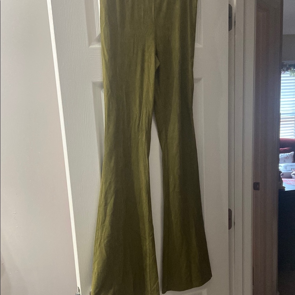 Olive Green Women's Flared Pants